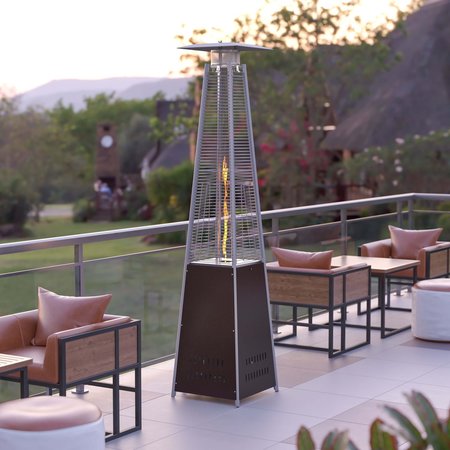Flash Furniture Pyramid Outdoor Patio Heater-Bronze -7.5 Feet Tall NAN-FSDC-02-BR-GG